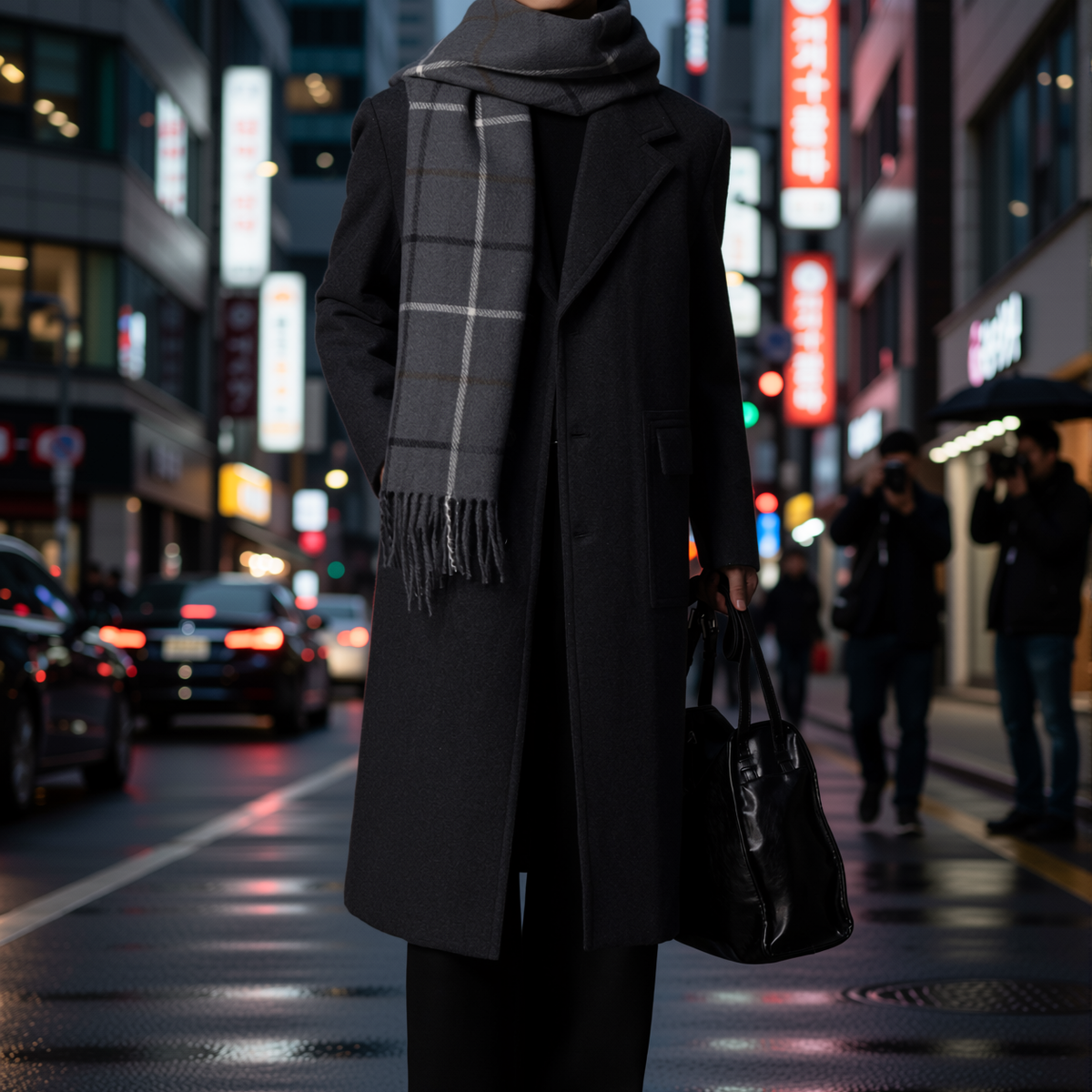 w2x新款双面羊毛呢大衣男秋冬季加厚男装中长款风衣西装外套高端