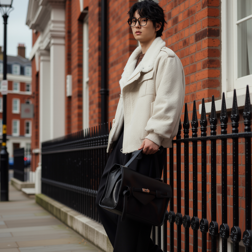 w2x美式工装男士外套皮夹克保暖秋冬季新款加厚冬装上衣棉服男装