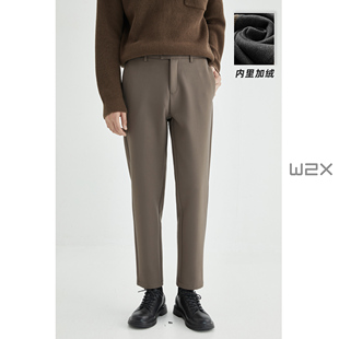 2021新款 男百搭直筒裤 潮流西装 裤 w2x冬季 上班长裤 加绒加厚休闲裤
