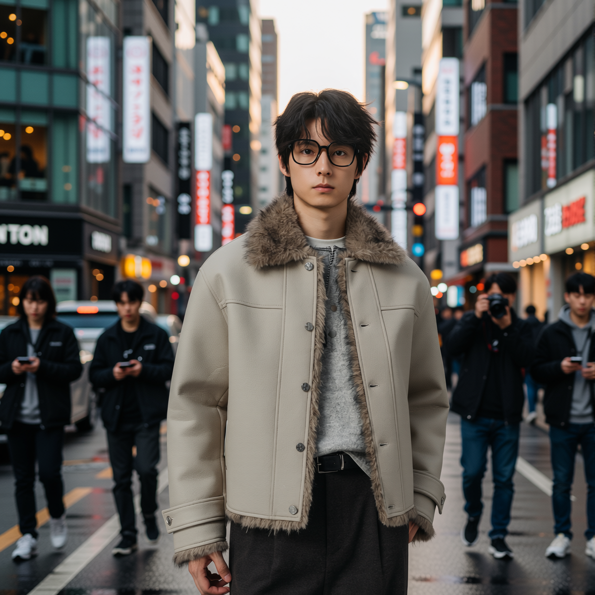 w2x新款夹克外套男皮衣PU皮男装秋冬季翻领上衣男款冬装加厚加绒