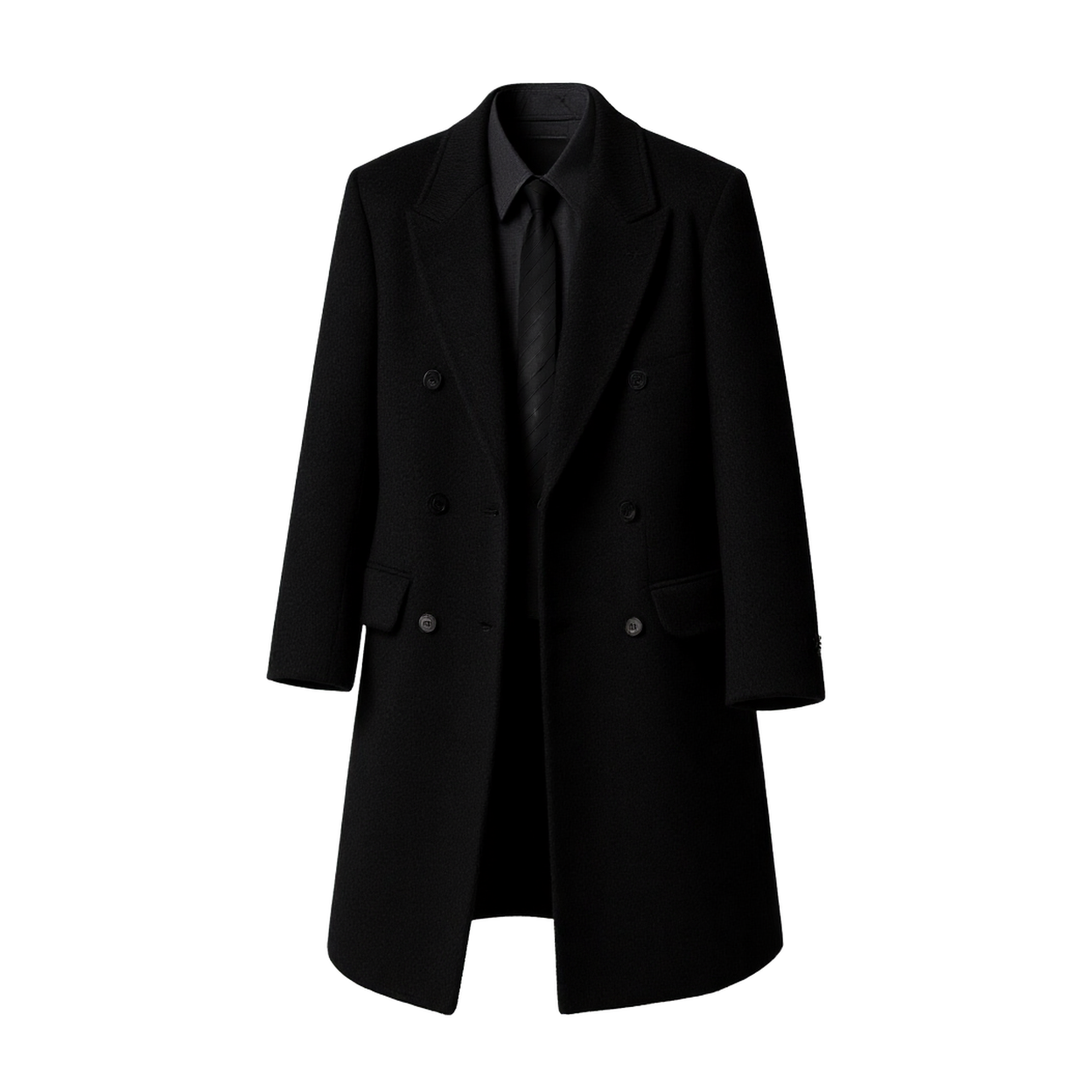 w2x气质羊毛呢大衣100%全羊毛中长款风衣外套冬季男士冬装加厚款