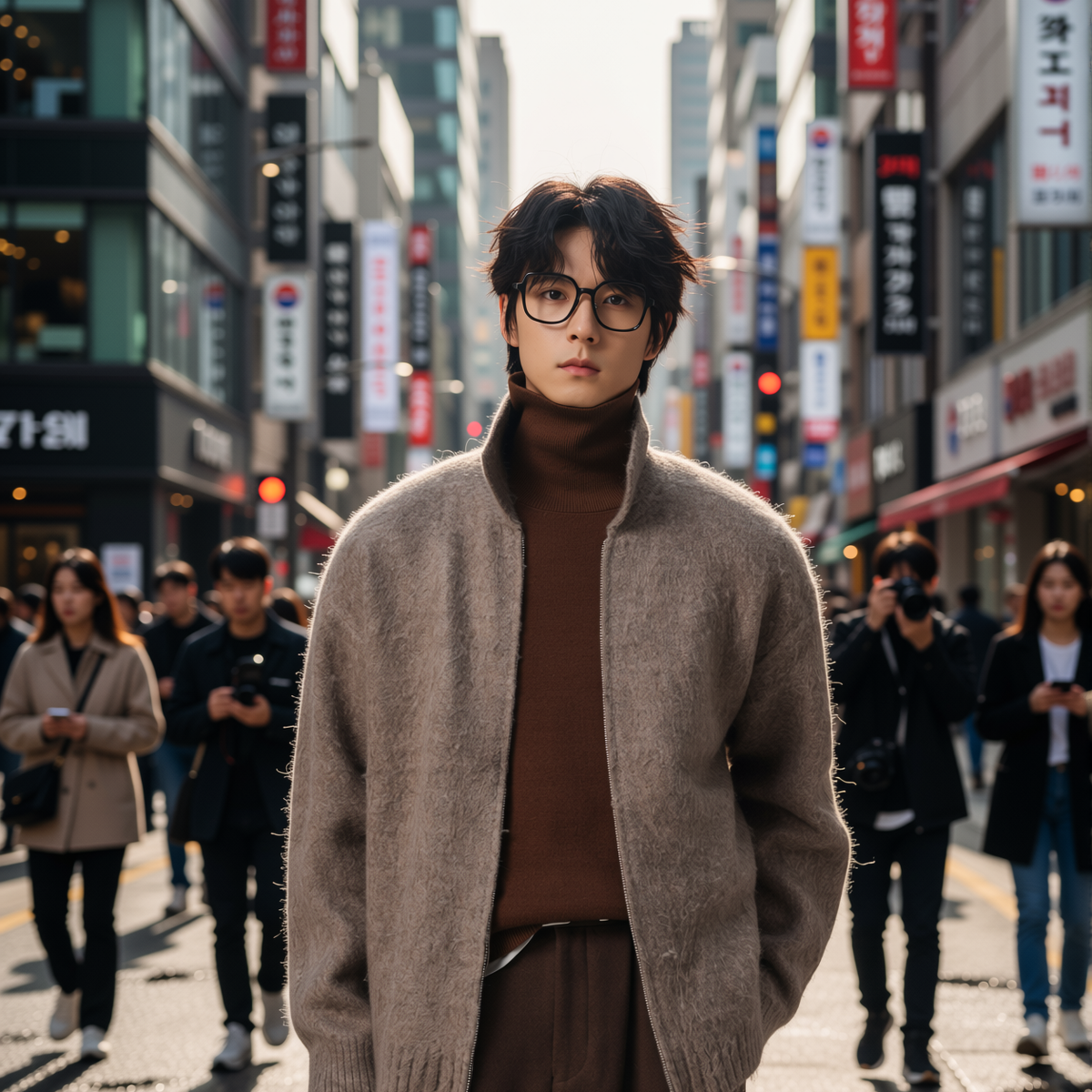 w2x秋冬季毛衣开衫毛呢针织衫男士翻领男装上衣加厚外套冬装百搭