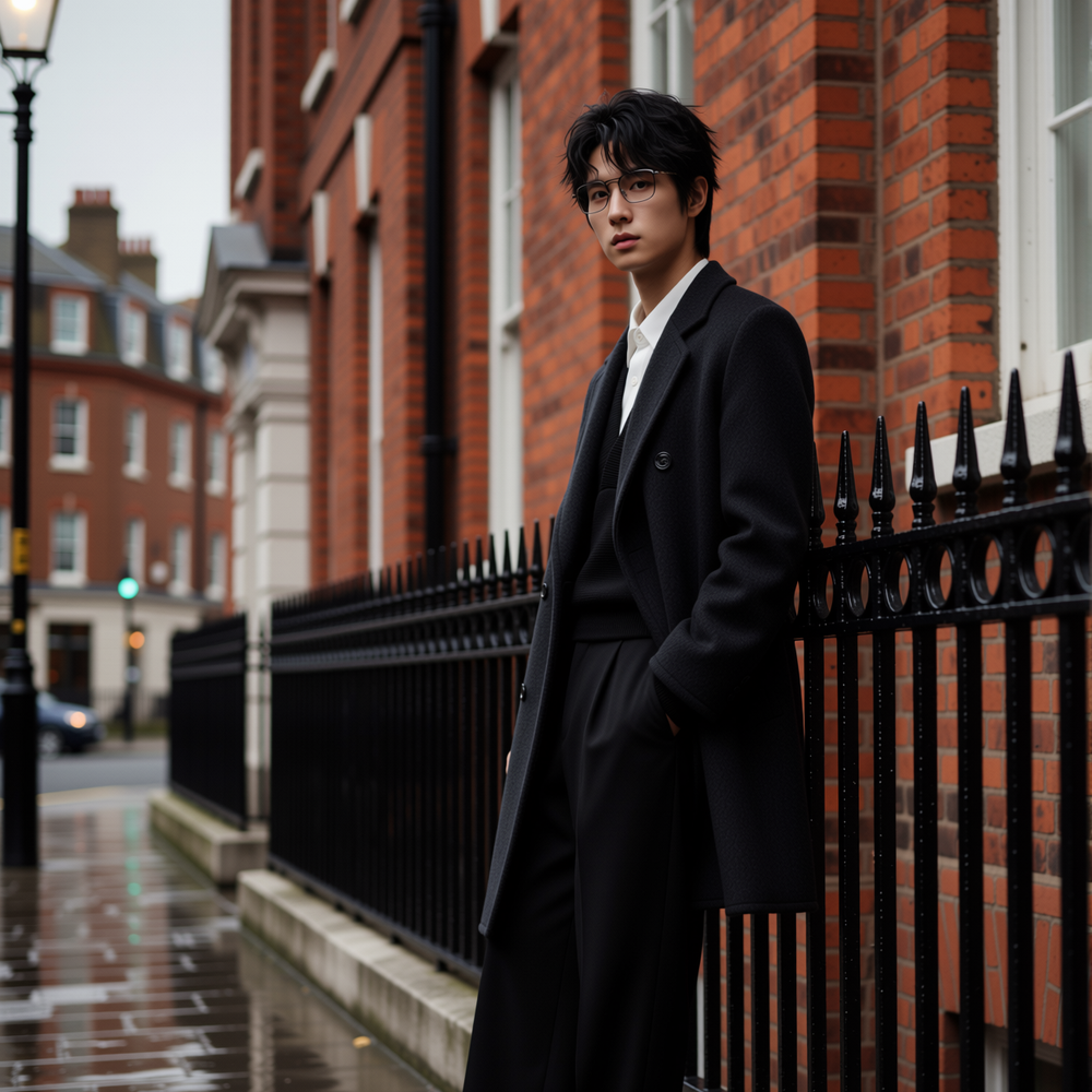 w2x双面呢大衣秋冬季新款男士百搭加厚男装中长款风衣羊毛呢外套