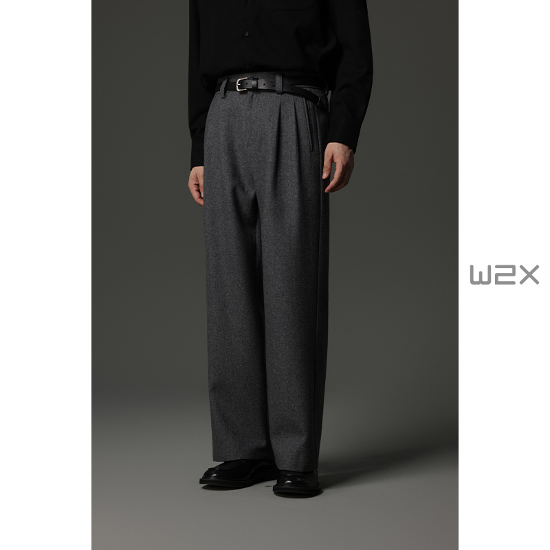 加绒加厚绵羊毛法兰绒呢子休闲裤