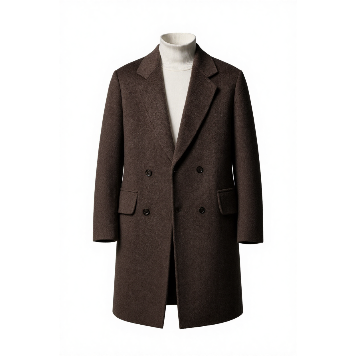 w2x男式秋冬款高档大衣毛呢外套呢子风衣中长款巴尔马肯有垫肩