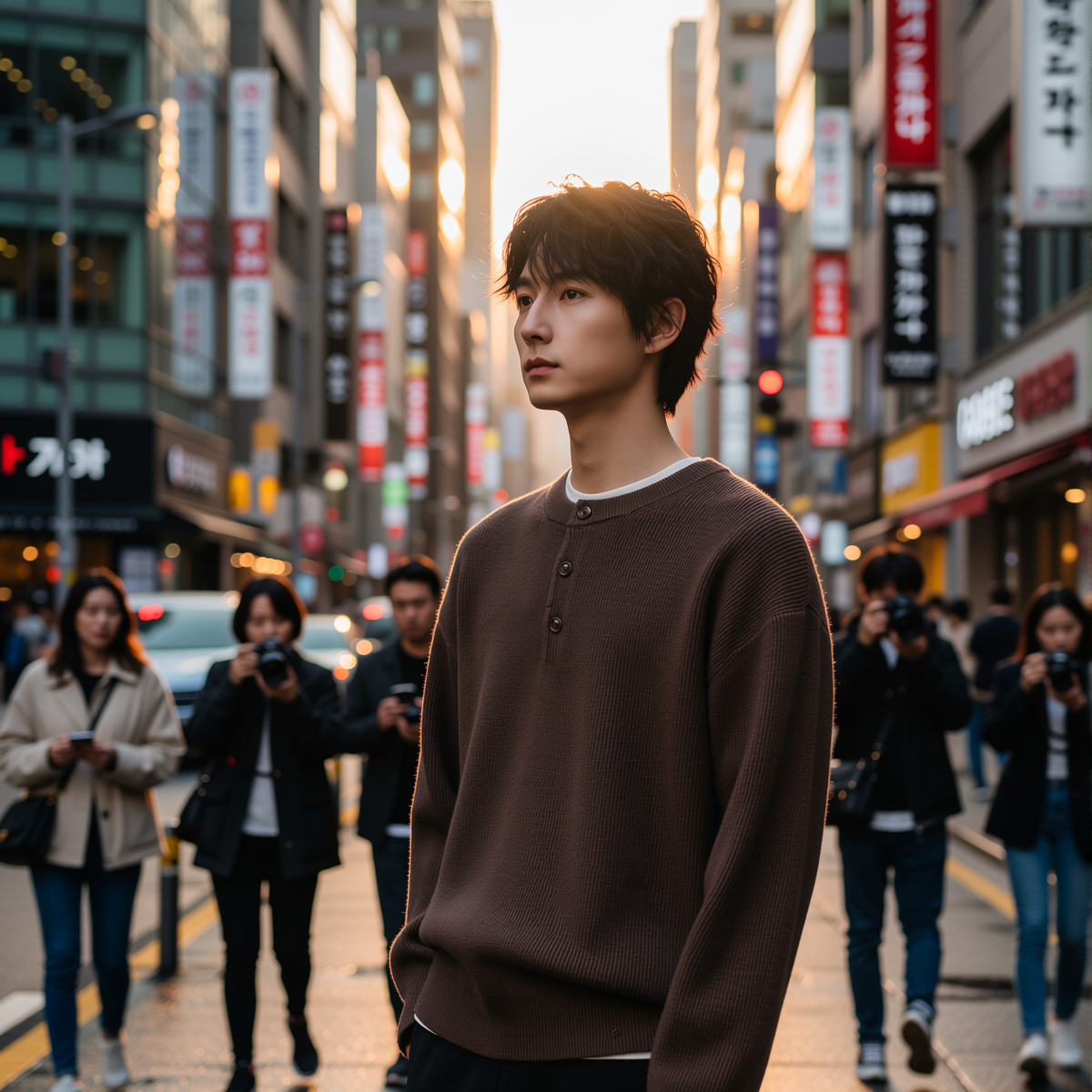 w2x亨利领针织衫加厚秋冬新款男士毛衣时尚百搭内搭宽松男装上衣