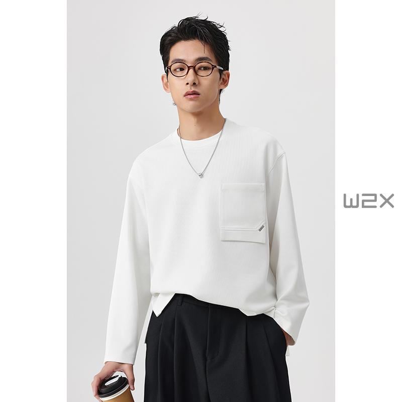 2025春季新款圆领长袖T恤男