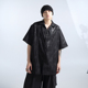 衬衫 金属盘扣廓形短袖 水洗后工艺哑光新中式 「GRNL」蜡感肌理