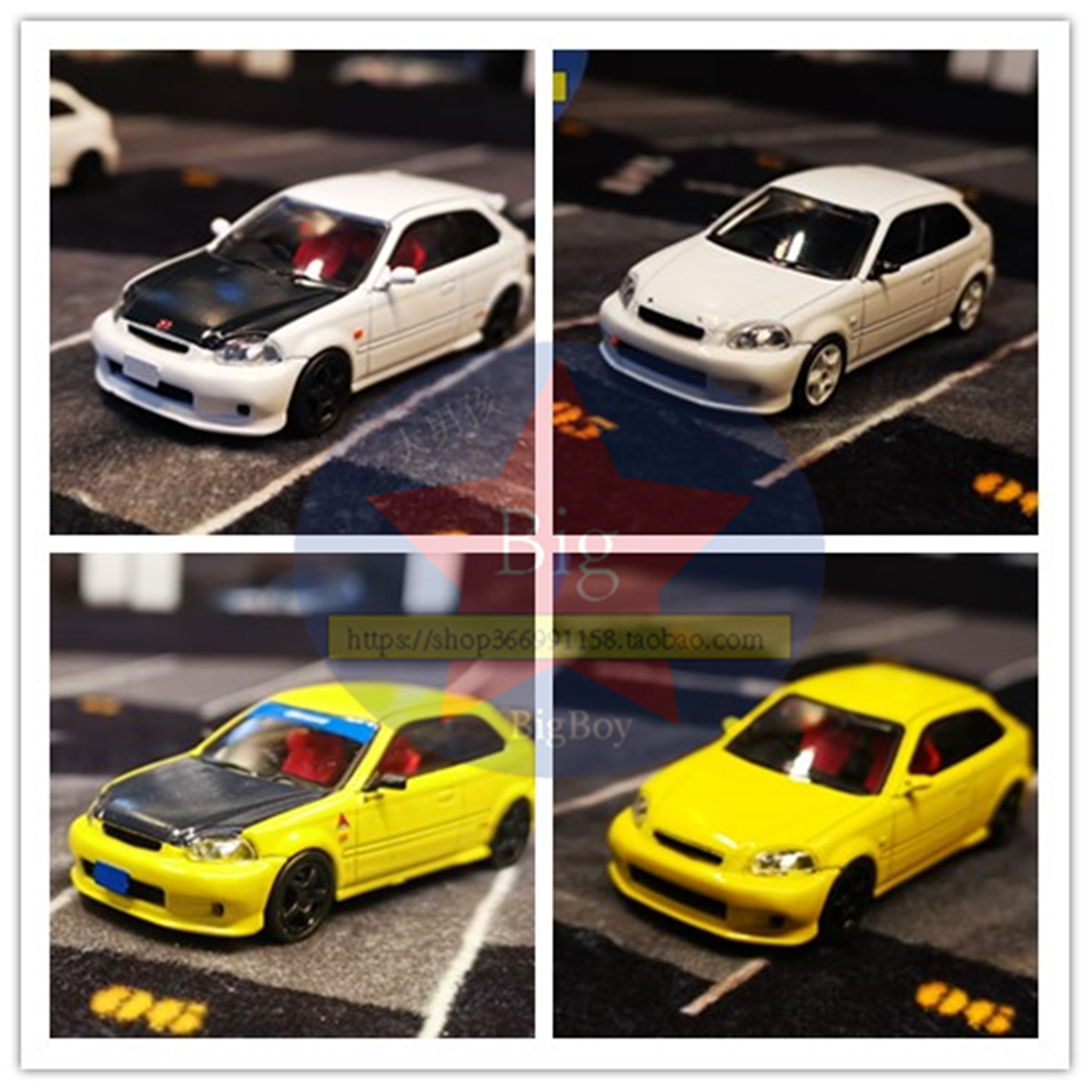 本hondaek9文字思域合金车模