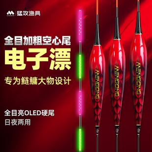 猛攻全目加粗空心尾电子浮漂鲢鳙专用大物鱼漂日夜两用硬尾夜光漂