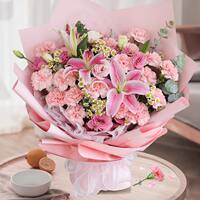 Carnation, rose and lily bouquets, national fresh flower express delivery, same-city delivery, birthday gifts, Shanghai, Beijing and Wuhan stores thumbnail 4