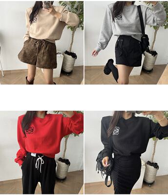 0649-Been瑞熙姐姐韩国刺绣慵懒风加绒卫衣