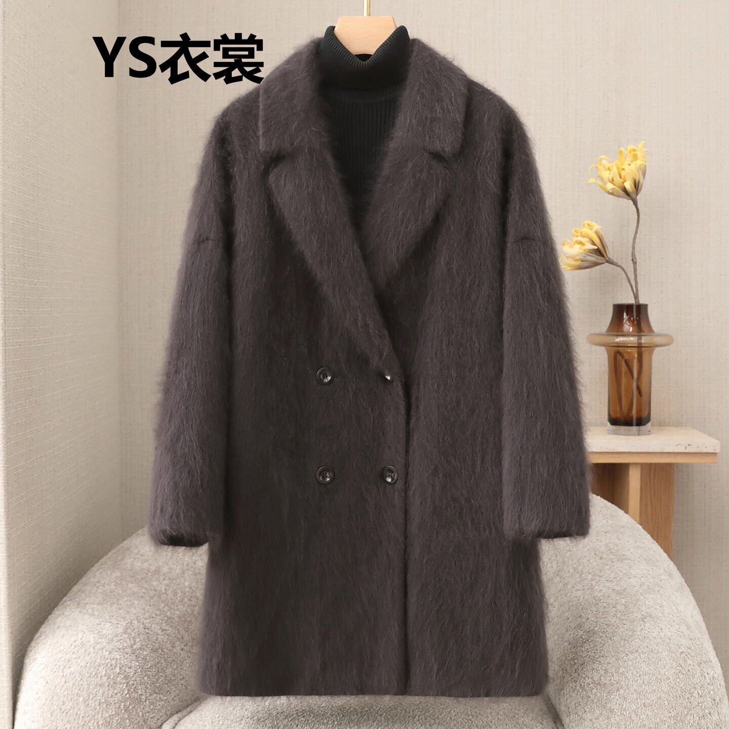 2026冬季女士保暖外套中长款西装领羊毛大衣新款小个子羊毛呢外套