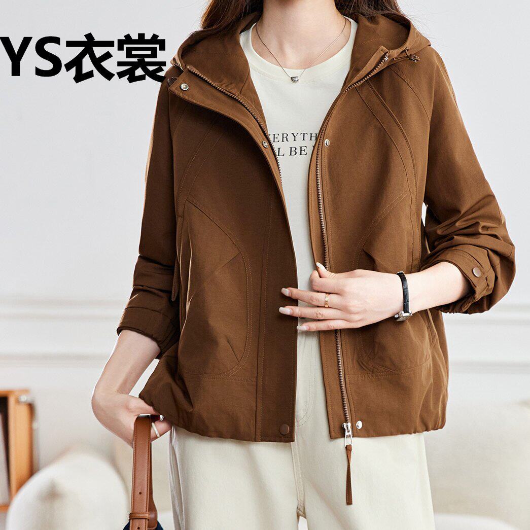 高端时尚连帽短款外套女2026春秋新款休闲小个子减龄洋气夹克上衣