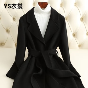 小个子双面呢羊绒大衣女中长款25秋冬季修身显瘦高级感羊毛呢外套