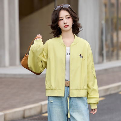 韩系宽松刺绣棒球服外套女春秋2026新款高端时尚百搭休闲夹克上衣
