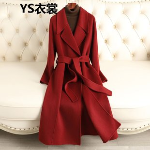 双面羊绒大衣女2025秋冬新款修身长款过膝气质高级感羊毛呢子外套