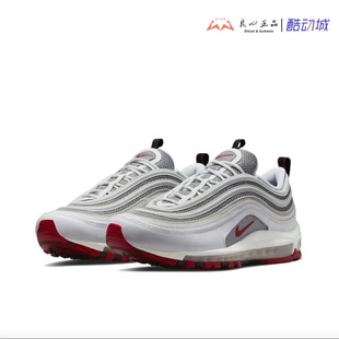 耐克 Nike Air Max 97 男子白银红子弹头气垫休闲跑鞋 DM0027-100