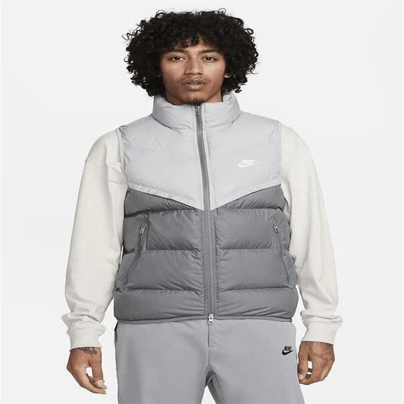 Nike耐克 男子休闲运动立领羽绒马甲宽松拼色背心 FB8184-077-247