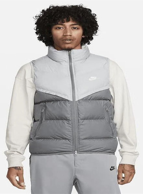 Nike耐克 男子休闲运动立领羽绒马甲宽松拼色背心 FB8184-077-247