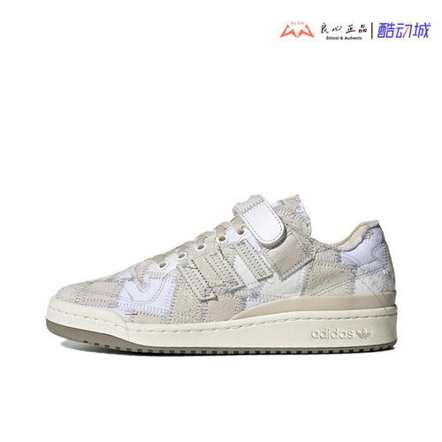 Low灰白拼接补丁休闲板鞋