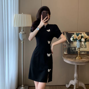 新中式 夏季 2025国风改良旗袍连衣裙显瘦遮肚子裙子 300斤女装 大码