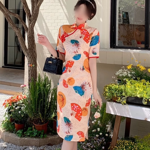 大码300斤女装复古连衣裙气质改良旗袍夏季2025胖mm遮肉显瘦裙子