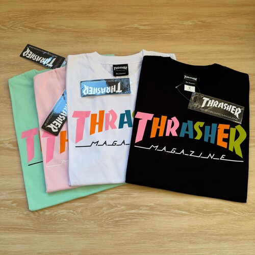 【特价清仓】Thrasher 日版 彩虹字母短袖T恤男女同款