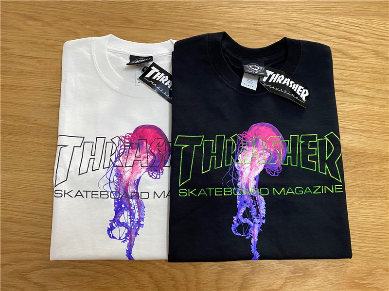 【超限定】 Thrasher Atlantic Drift Tee美版撞色水母火焰短袖-封面