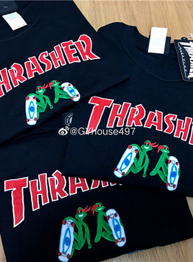 【限时折扣】Thrasher Doubles Tee 美版火焰忍者神龟滑板短袖T恤