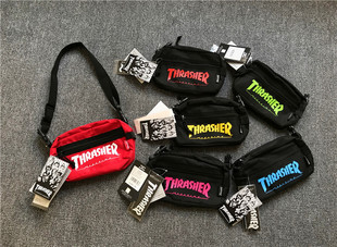 Thrasher Shoulder Bag 支线 火焰Logo腰包胸包斜挎包单肩包