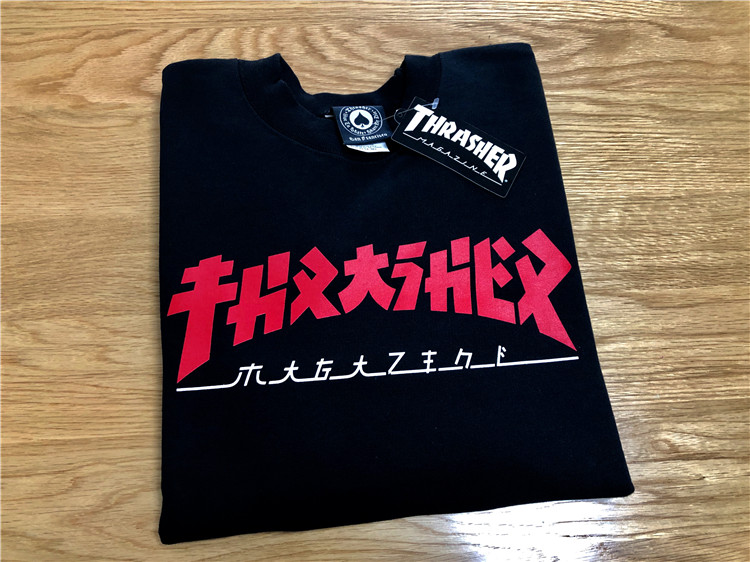 thrasher美版哥斯拉火焰日文卫衣
