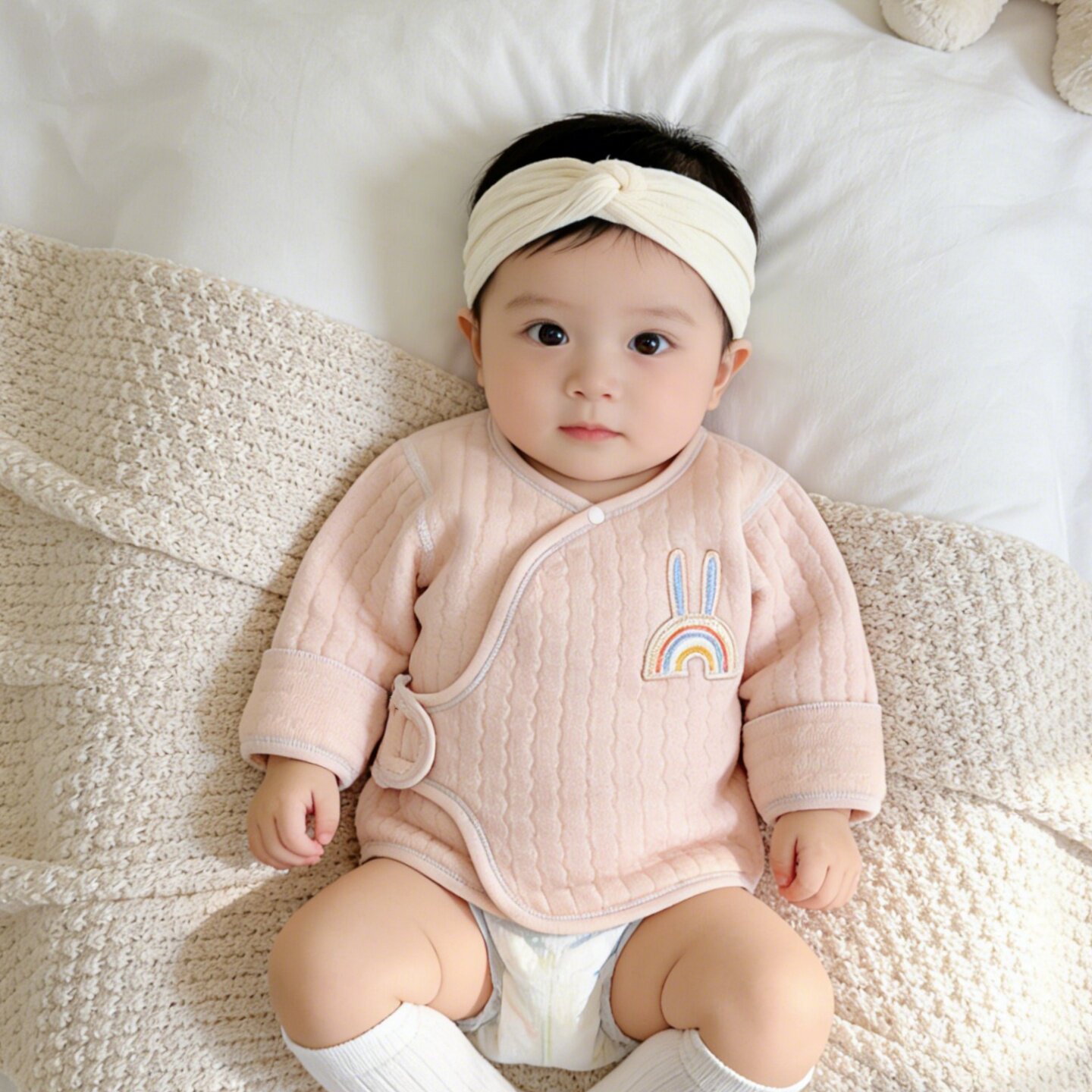 和尚衣服新生婴儿a类纯棉初生宝宝全背夹棉保暖上衣单件内搭打底