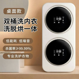全自动桌面壁挂式洗衣机洗烘一体双滚筒洗衣机迷你内衣裤清洗机