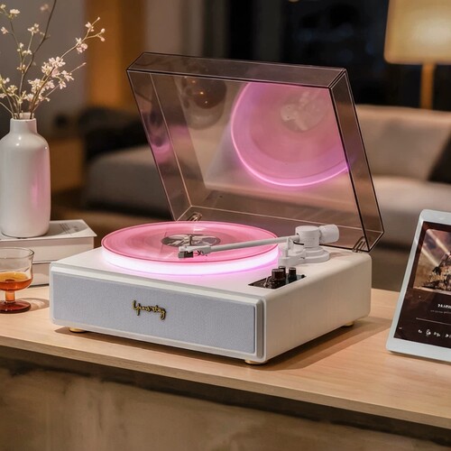 麦迪克复古黑胶留声机蓝牙音箱
