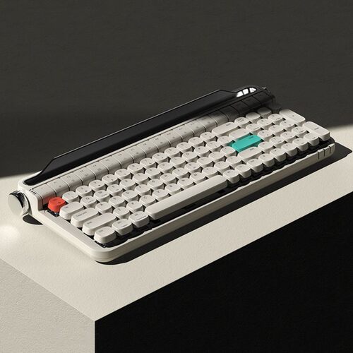 ACTTO B705蓝牙有线双模办公复古打字机机械键盘 全键帽青红茶轴