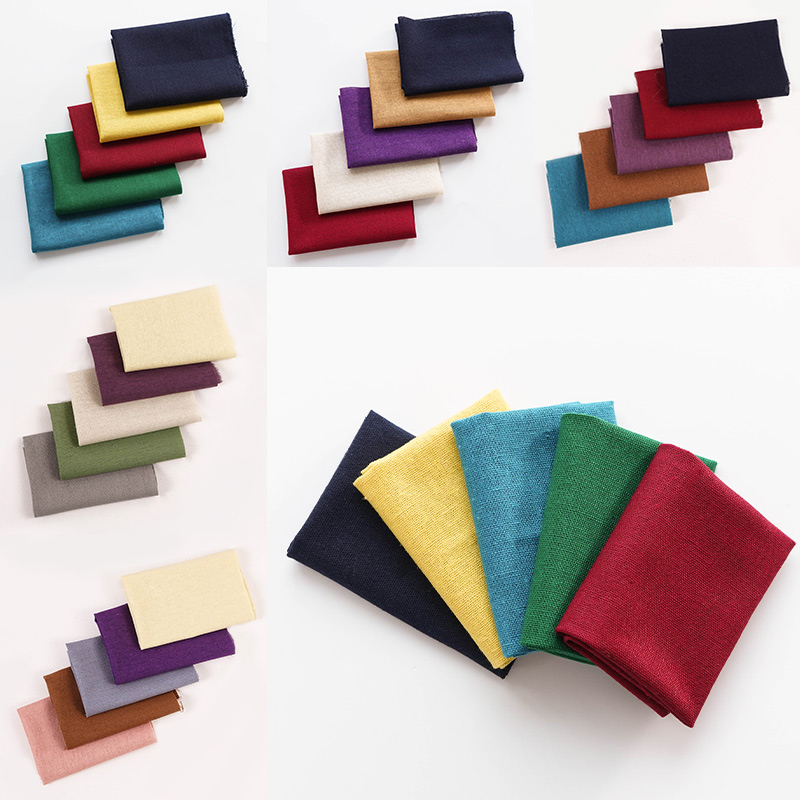 纯色亚麻拼布娃娃服装沙发套面料