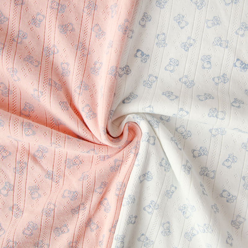 全棉移圈提花坑条家居服童装面料