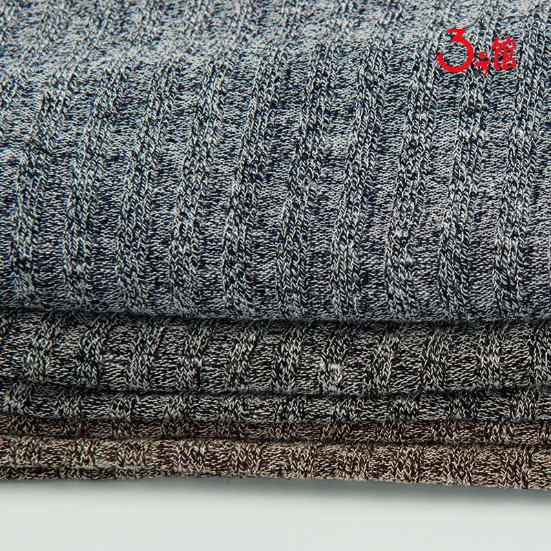 人造棉布料雪花罗纹坑条布料人棉布春夏服装打底衫t恤针织面料