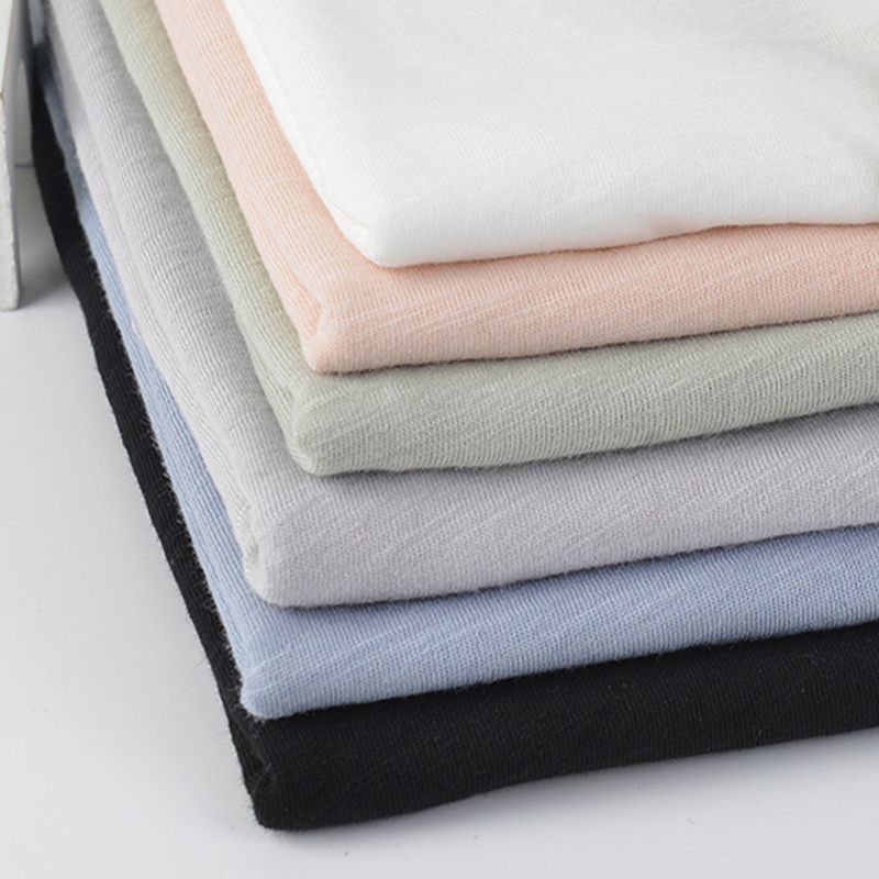 纯色竹节棉春夏t恤针织宝宝布料