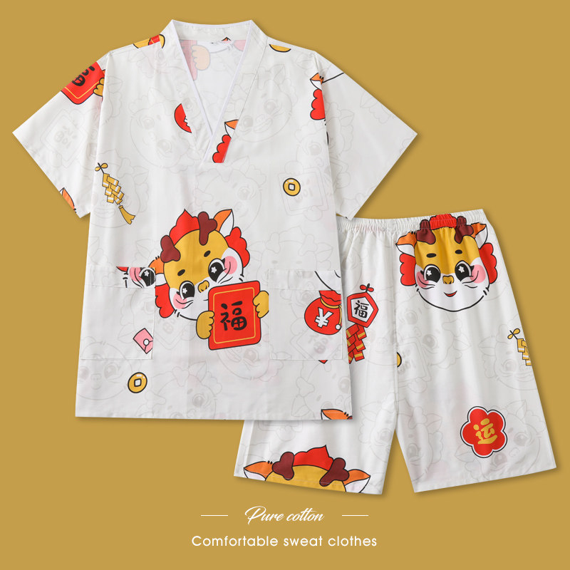 汗蒸服男女款纯棉桑拿按摩服洗浴中心浴服居家睡衣足浴美容服套装