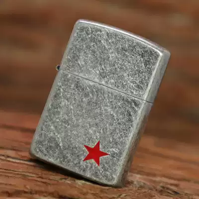 KUBOY Red Star old kerosene lighter windproof ultra-thin male World War II US army retro copper lighter lettering