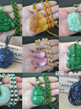 关公葫芦平安扣毛衣链观音佛吊坠