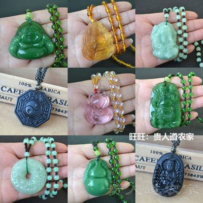 关公葫芦平安扣毛衣链观音佛吊坠