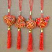 2026马年香包挂件新年香囊平安福春节装 饰品中国结灯笼鱼挂饰车挂