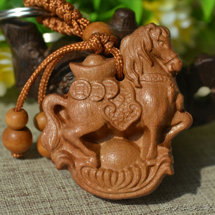 马上发财钥匙扣 桃木钥匙扣木雕挂件 吉祥如意汽车钥匙扣挂饰礼品,节庆用品/礼品,钥匙扣,淘宝优惠券,粉丝福利购,淘宝优惠卷