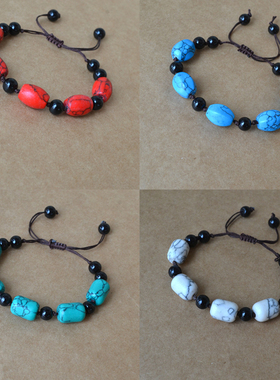 仿绿蓝红松石手链男女款手串