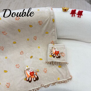 双利家居过年新款马上有钱系列加大7A抗菌2026马年吉祥物小马毛巾