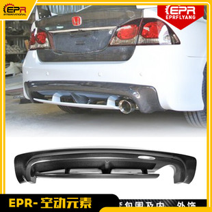 适用本田思域 八代 FD2 改装Mugen款 碳纤维后唇 后扰流板加装