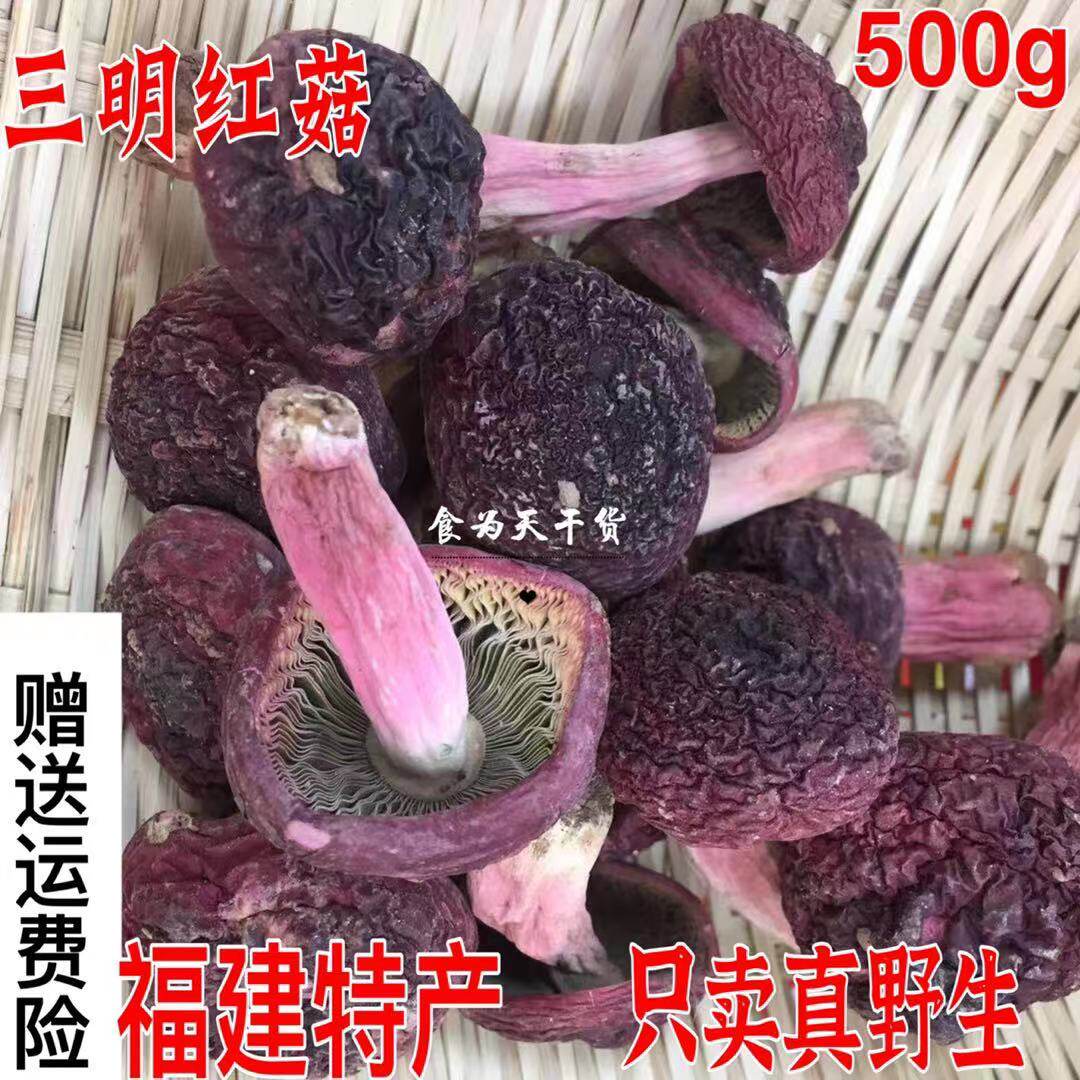 福建三明野生小红菇干货500g正宗蓝底红菌菇月子小红菇红蘑菇